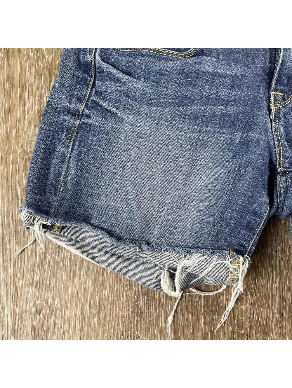 J.CREW Denim Shorts Women's 0 Blue Cutoff Raw Hem Stretch Jean Style 34619 SP14